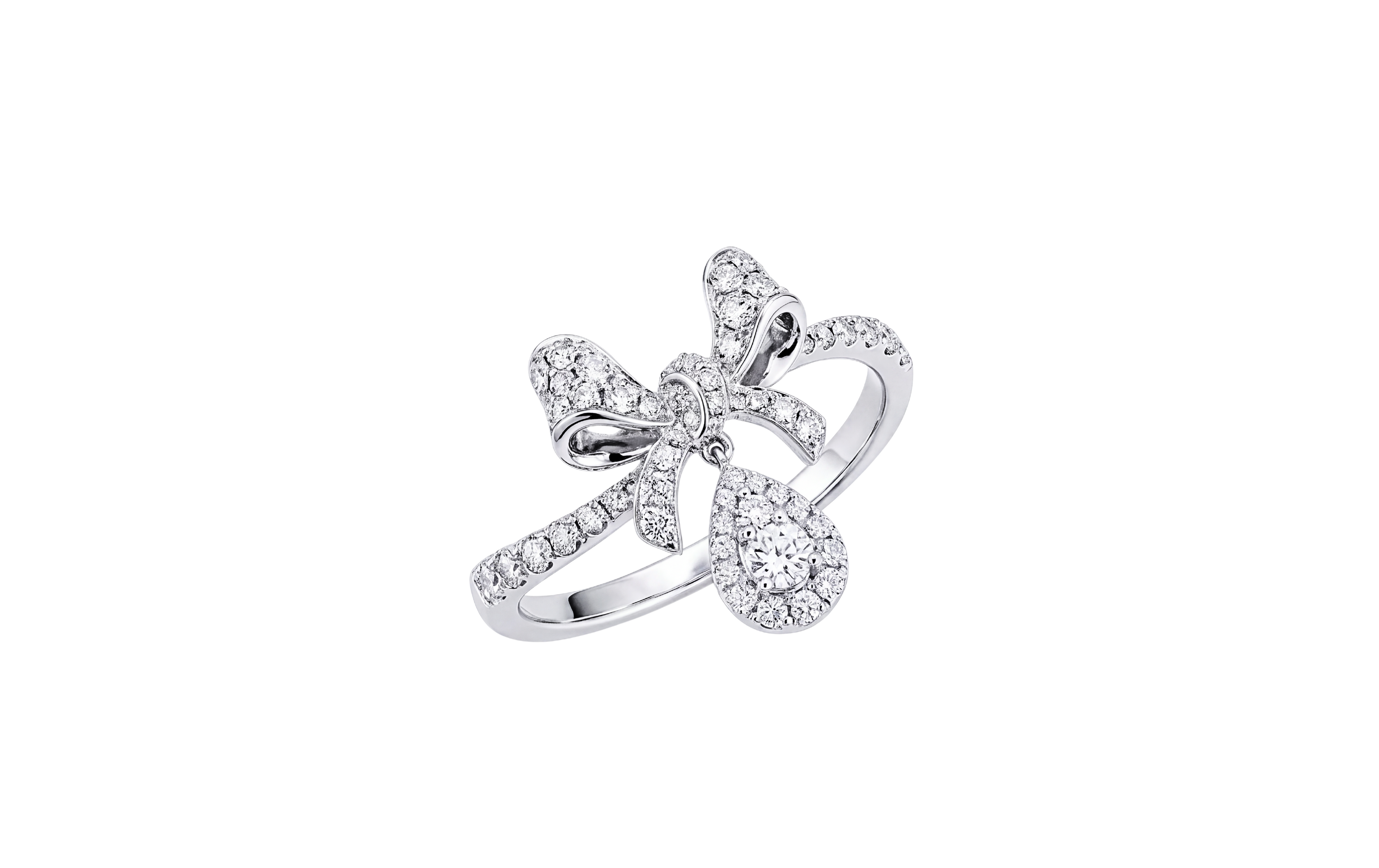 Love-Me-Knot Drop Diamond Ring