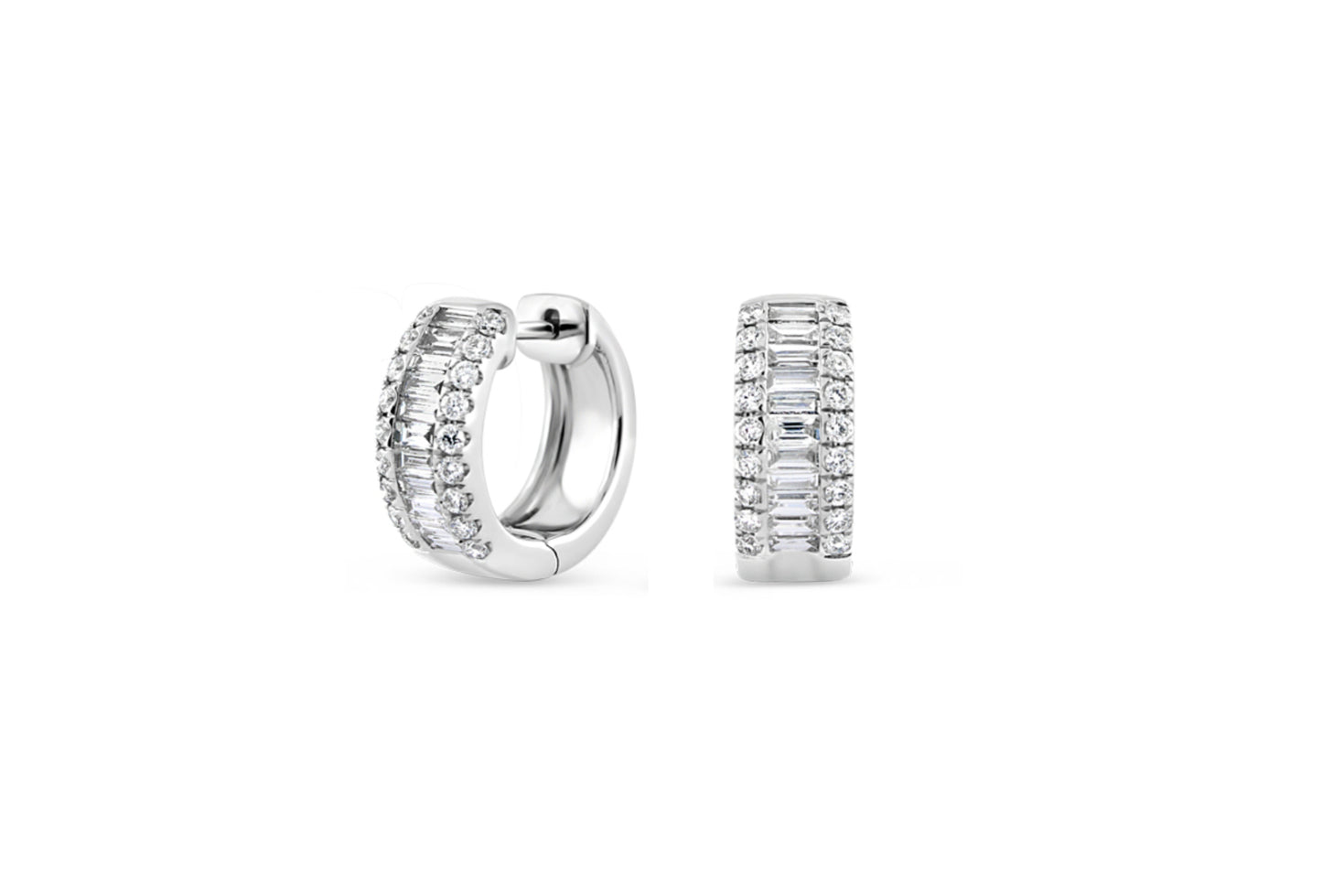 Baguette Diamond Hoop Earrings