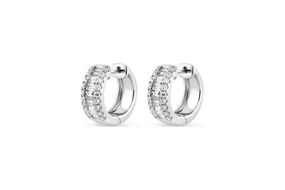 Baguette Diamond Hoop Earrings