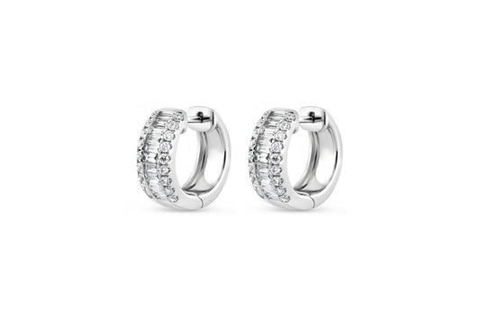 Baguette Diamond Hoop Earrings